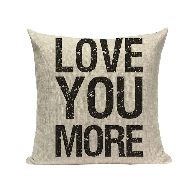 03 45x 45CM Черный и белый Love чехол для подушки с буквами, декоративная надпись, семейный диван, автомобильная наволочка, домашняя льняная наволочка - Цвет: 03 45x 45CM