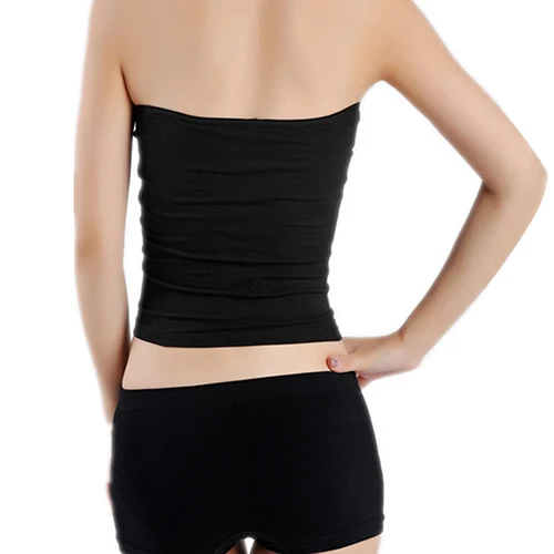 Top With A Cut On The Chest Women Girl Sexy Short Strapless Solid Color Bandeau Stretch Boob Tube Top Top With A Cut On The Chest Women Girl Sexy Short Strapless Solid Color Bandeau Stretch Boob Tube Top