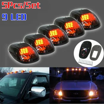 

5pcs 9LED Cab Roof Marker Light Amber 10-30V For Dodge Ram 2500 3500 4500 03-16 9 LED High-power Car Logo Lights