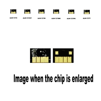 

6pack For H-727 130ML Wide-format ink cartridge disposable chip T1500 T2500 T920 T2530 T930 T1530