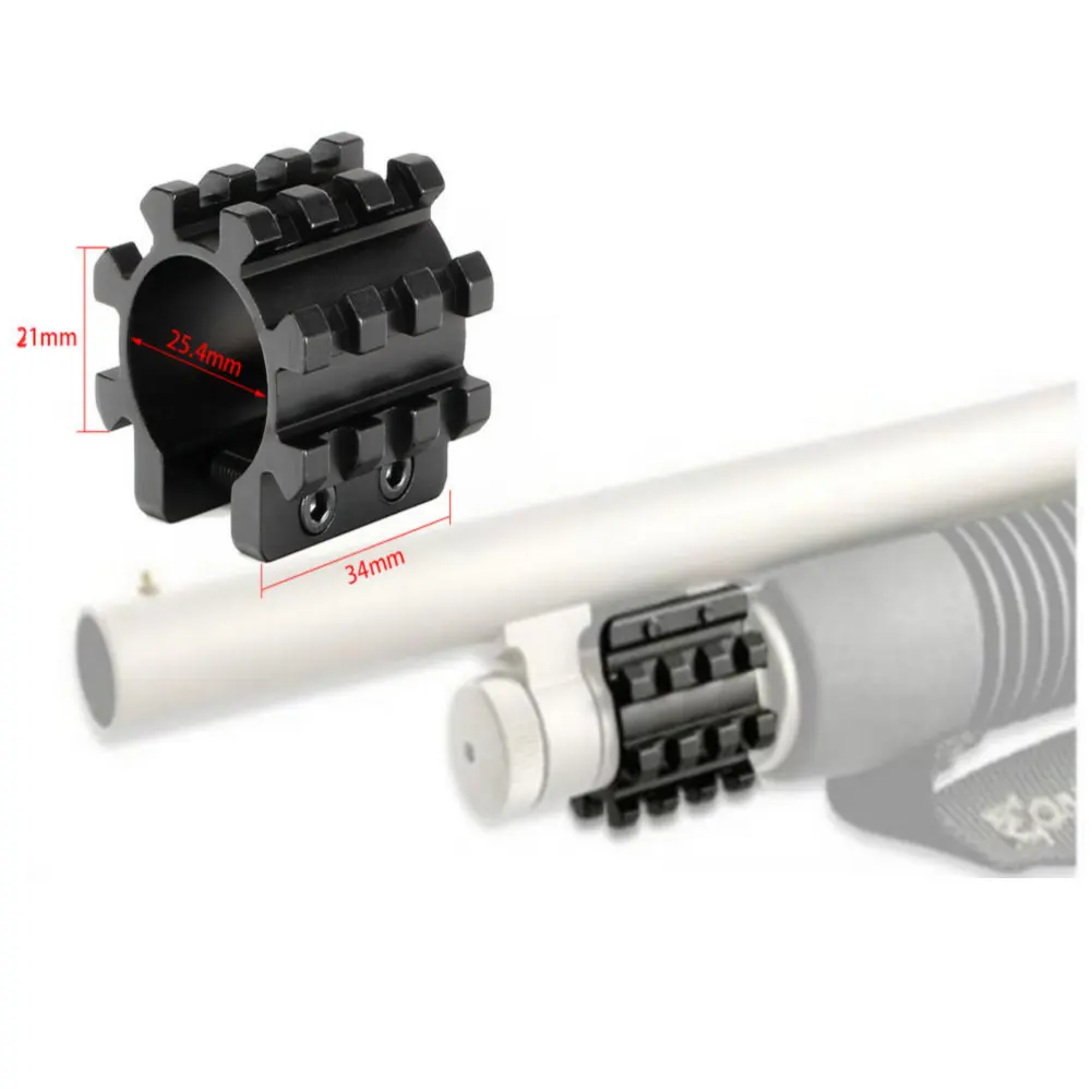 

Tactical Rifle Barrel Mount 1 inch Magazine Tube Mount Base Tri Rail Picatinny Mounts for 12 Ga Moss berg 500 590 835for 12 Ga Moss berg 500 590 835