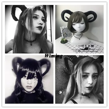 

women's headbands Faun Ram Goat Fawn Sheep Curly Antlers Animal Costume Cosplay costume Rams sheep horn hairband
