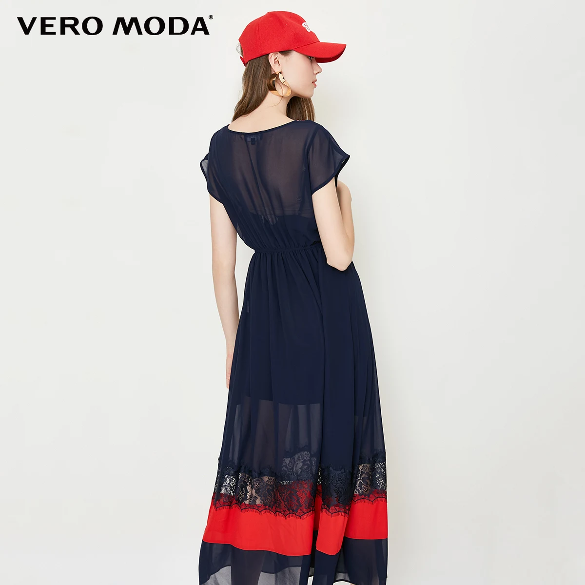 Платье-комбинация из двух частей с кружевом и v-образным вырезом Vero Moda | 31837A506