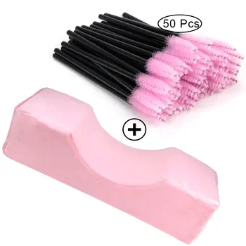 

Lash Pillow Headrest Memory Foam Eyelash Extension Pillow and Microbrush Make Up Brushes Lint Free Applicators Eyeshadow Brush