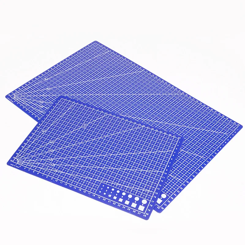 Tapetes de corte de plástico A3, A4, A5, cuadrícula de un lado, rectangular, banco de trabajo, almohadilla cortada de retales para cuchillo, tabla para cortar cuero