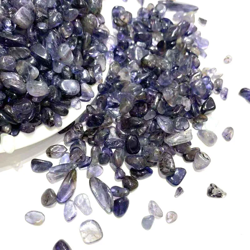50g 2 Size Natural Sapphire Dichroite Cordierite Crystal Gravel Stone Healing Natural Stones and Minerals