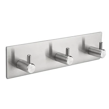 

Adhesive Hook, Wall Hooks for Bathroom Towel Rack Hooks Kitchen Bedroom Hook Stick, Bamboo and Stainless Steel