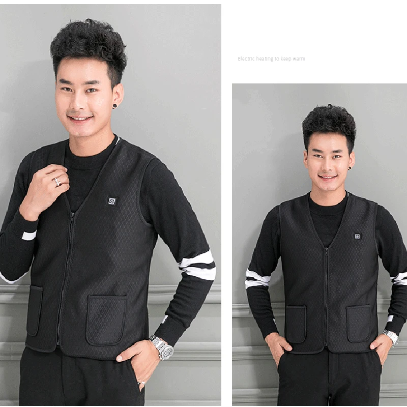 New Men Women Outdoor USB Infrared Heating Vest Jacket Winter Flexible Electric Thermal Clothing Waistcoat Fishing Hiking Warm