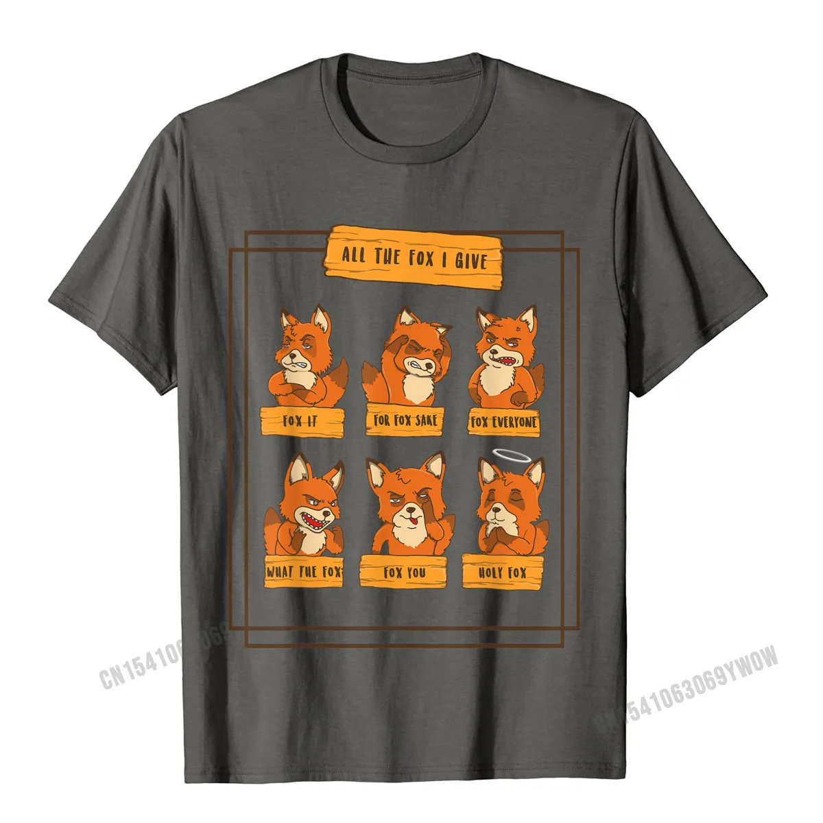 New Arrival Male T Shirts Family Cool Tees Pure Cotton Short Sleeve Normal T-shirts Round Collar Drop Shipping All the Fox I Give Funny No Fox Given Quotes Gift T-Shirt__746 carbon