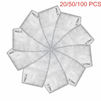 

20/50/100Pcs PM2.5 Activated Meltblown Non-Woven Cloth 5 Layers Filters