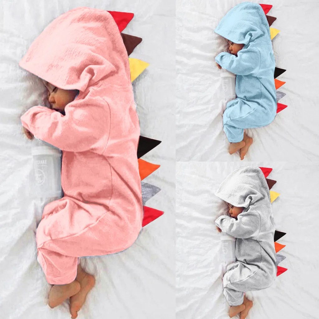

New Born Unisex Baby Girl Clothes Dinosaur Print Patchwork Newborn Baby Boy Romper Baby Winter Boy Jumpsuit Onesie Rompers