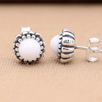 

Authentic 925 Sterling Silver Earring Month Birthstone Birthday Studs Earrings For Women Wedding Party Gift Fine Jewelry