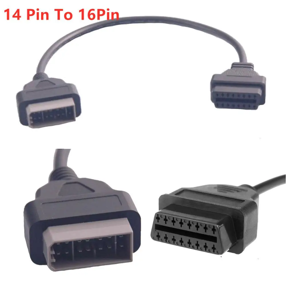 

For Nissan 14 Pin 14Pin To16Pin OBD OBD2 OBDII 16 Pin Cables Female Adapters Auto Diagnostic For Nissan 14pin Adapter Cable