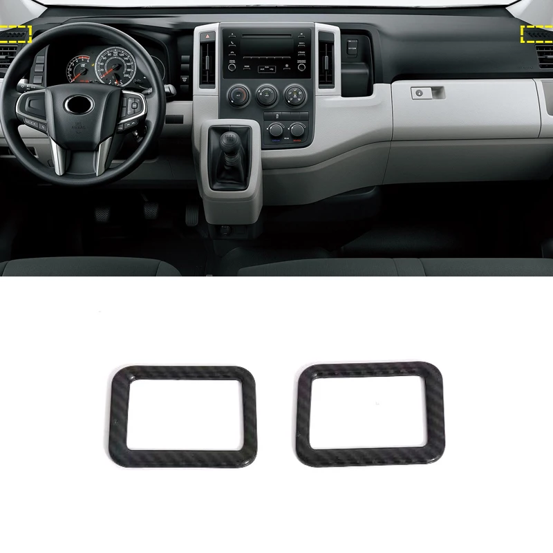 

For Toyota HiAce GL Grandia Tourer H300 2019 Upper Side Rear Seat A/C Air Outlet Vent Frame Stickers Cover Trim Car Styling