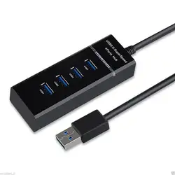 С световым прямоугольным высокоскоростным 4 портами для путешествий USB3.0 зарядное устройство usb-хаб адаптер для зарядки ПК ноутбука