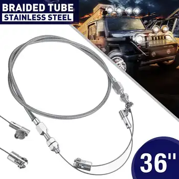 

1Pcs 36 Inch Car Throttle Cable Stainless Steel Throttle Wire Stainless Steel Housing Universal Replacement for CHEVY/FORD/MOPAR