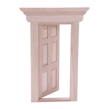 

1:12 Scale Wooden Fairy Front Door Dolls House Miniature Accessory Wood color