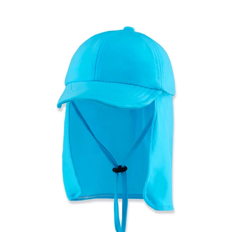 5 Outdoor Flap Cap Children Lightweight Foldable Adjustable Sunshade Neck Cover Sun Hat Sportswear Accessories With Chin Strap - Цвет: 5
