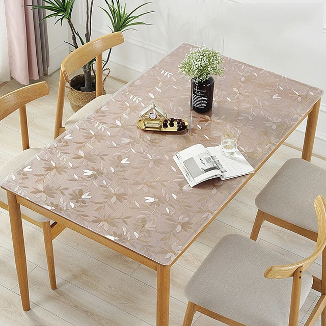 Mantel de silicona suave con película de PVC transparente, impermeable,  cubierta de mesa Rectangular para el hogar, plástico antimanchas, 1mm -  AliExpress