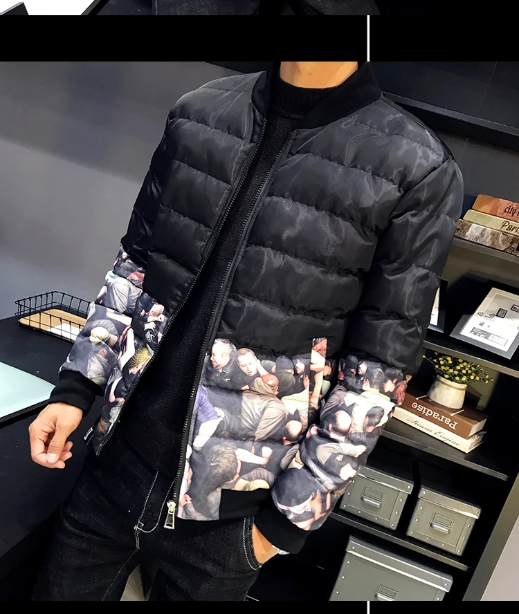 Модные куртки, верхняя одежда, парка Hombre, Мужская одежда, зимняя куртка, Мужская, новая, приталенная, с воротником-стойкой, зимняя мужская куртка