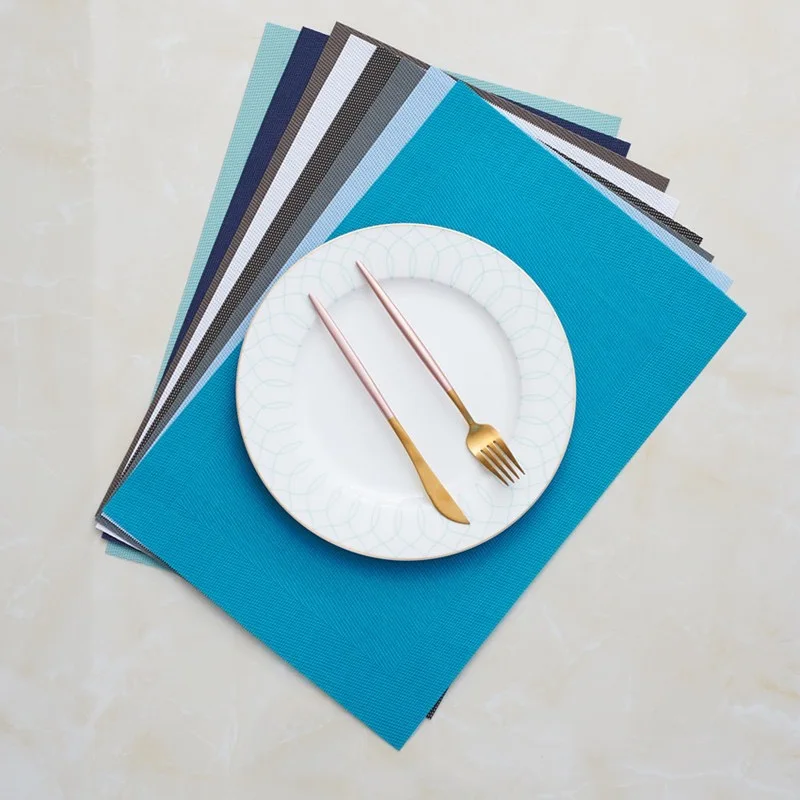 

PVC Pure Color Non-slip insulation Placemat coaster for table dinner Table Mats cotton linen Pads Home Decor