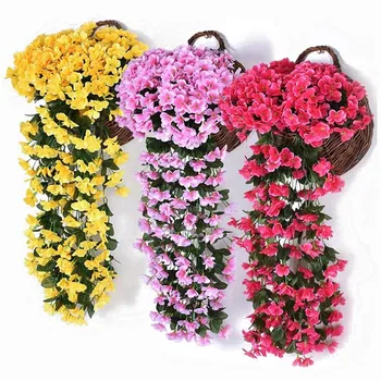 

Artificial Violet Flower Wall Hanging Fake Flower Wisteria Simulation Rattan Plant Home Garden Party Wedding Decorations