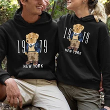 

Vintage Teddy Bear Hoodie Men Sweatshirt Couples Sweater With Bear Man Sweatshirts Hoodies Women Essentials Pullover Tops Kawaii