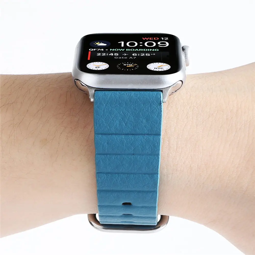 Цветной кожаный ремешок-петля для Apple IWatch 42 мм 38 мм 40 мм 44 мм ремешок для Apple Watch серии 5 4 3 2 1