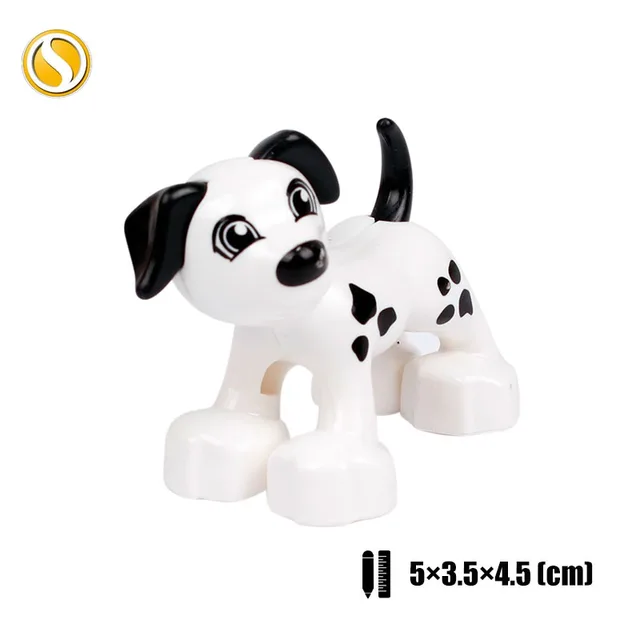 Original Big Size Assemble Building Blocks Accessory Toys For Children Compatible Big Size Animals Sets Zoo Bricks Baby Gifts White dog