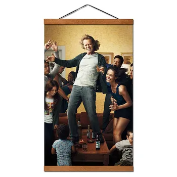 

Wall Art Pictures Shameless TV Series Poster Hanging Scroll Canvas Painting With Magnetic Solid Wood Ready to Hang