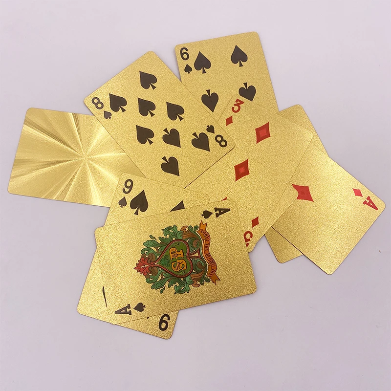 24k Ouro Jogando Cartas de Plástico Poker Jogo DeNte De Bola de Pôquer  Pacote De Cartas Mágicas Cartas Impermeáveis Cartas De Jogo