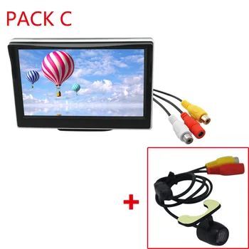 

5-Inch Automotive Device Mount Display LCD Monitor +16.5mm Plug-High-definition Waterproof Rear View Rearview Camera