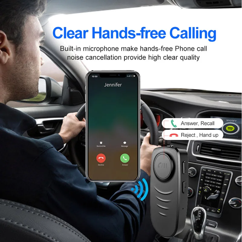 JaJaBor Bluetooth 5,0 приемник AUX автомобильный комплект громкой связи 3,5 мм AUX аудио разъем беспроводной A2DP музыкальный аудио приемник адаптер