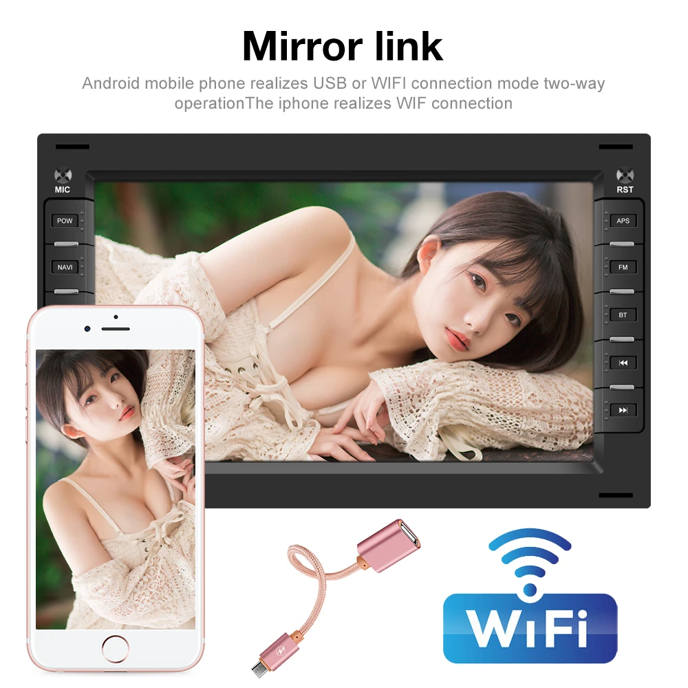 US $115.06 Podofo 2 Din Android 81 Car Multimedia Player 7 Touch Screen 2din GPS Mirror Link WIFI Car Radio Audio Bluetooth For VW