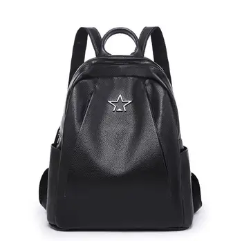 

YILUNXI Woman new fashion black backpack Female Genuine Leather day bag Woman's solid color elegant backpack Lady luxury bags