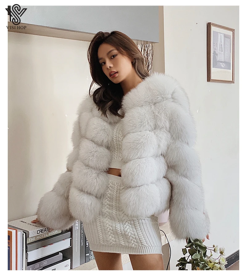 57CM Natural Real Fox Fur Coat Women Winter Fur Vest Jacket Fashion Outwear Complete Coat VS4016 black puffer coat womens