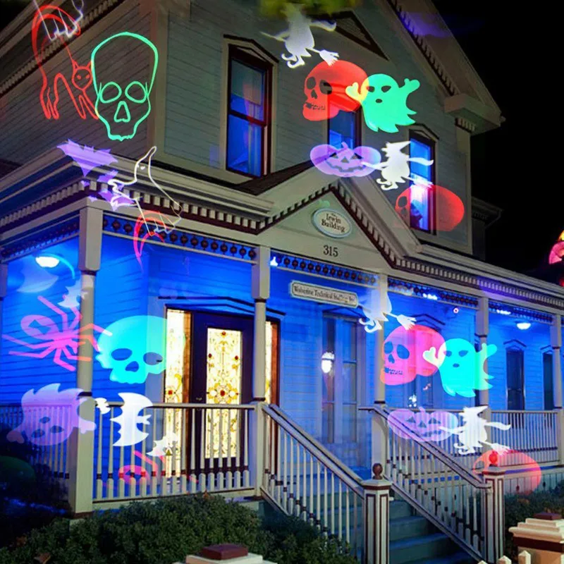 Проекционная лампа для сцены на Хэллоуин, рождественские прожекторы, проектор в стране чудес, снежинка, вечерние светильники