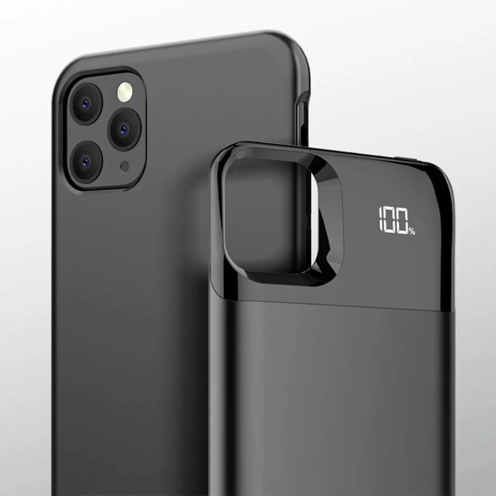 

High quality Separate Battery Charge Case For iPhone 11 Pro X XS XR Xs Max Wireless charging Digital Display Power Bank Cover