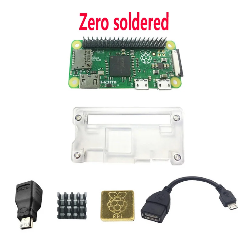 Raspberry Pi Zero W WH Pi0 zero чехол теплоотвод OTG HDMI. Zero временно распродан. Ссылка zero W - Комплект: Zero soldered kit