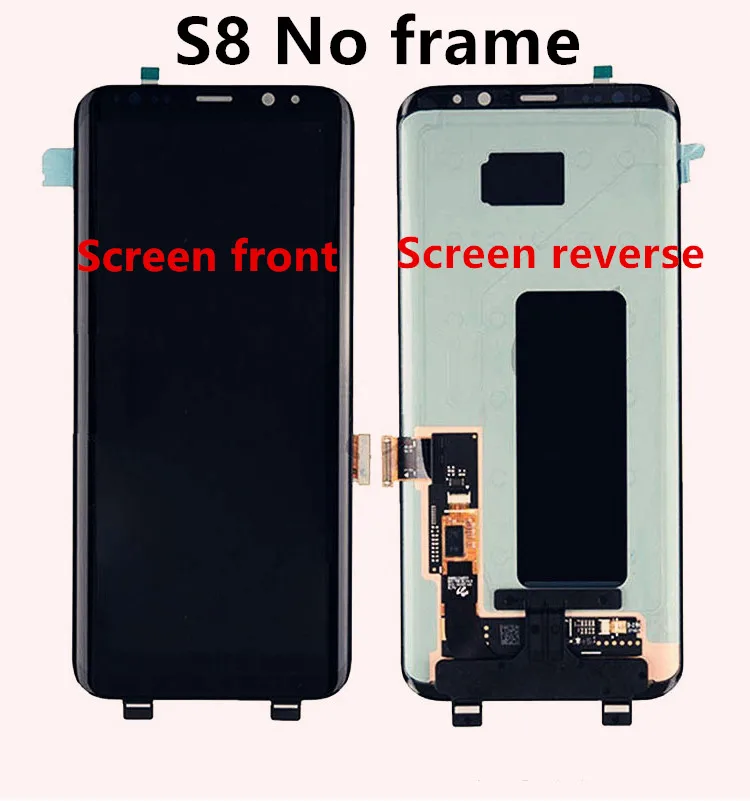 ЖК-дисплей для samsung S8 G950 G950U G950F S8 Plus G955 G955F, кодирующий преобразователь сенсорного экрана в сборе с рамкой - Цвет: S8 No Frame
