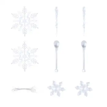 

24pcs Pendants Transparent Snowflake Durable Accessories for Decor Tree Family