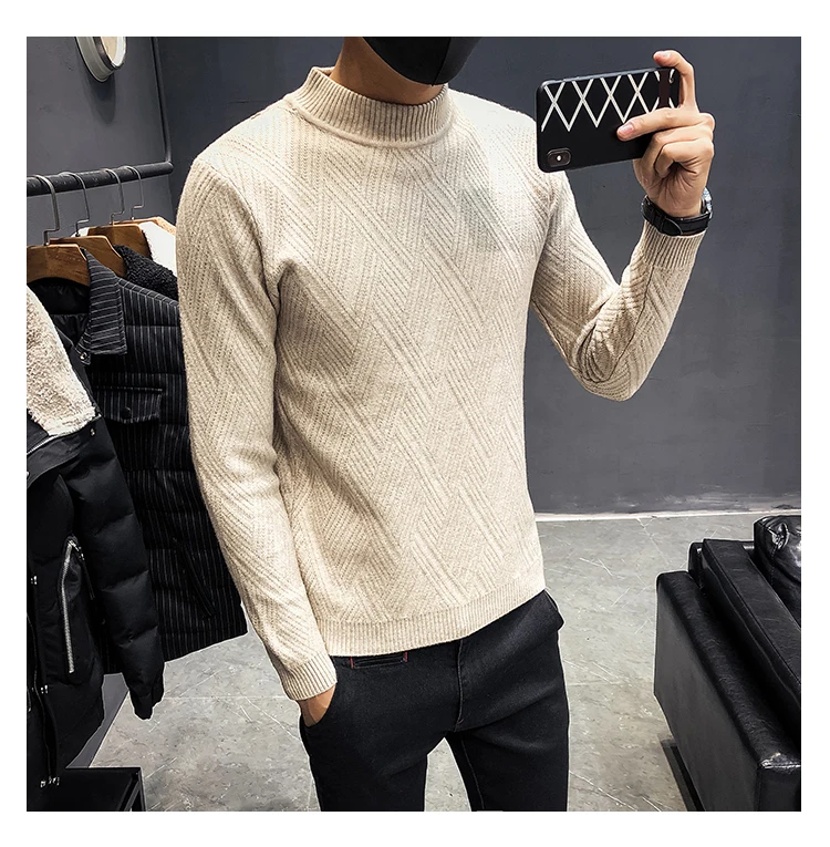 Casual Men's Sweater O-Neck Striped Slim Fit Knittwear Mens Sweaters Pullovers New Autumn Leisure Pullover Men Pull Homme M-3XL
