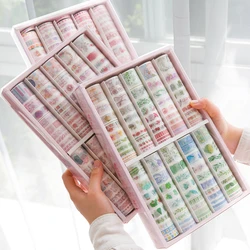 Rubans Washi décoratifs, 100 pièces/lot, bande adhésive en papier avec de jolies fleurs, papeterie pour Scrapbooking, cadeaux pour journal intime, DIY bricolage 