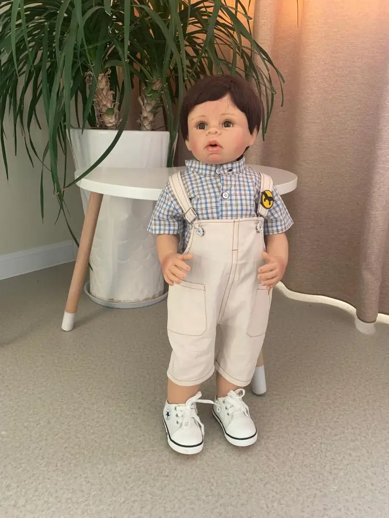 Кукла для новорожденного мальчика 70 см Реалистичная bebe Bonecas Reborn цельная силиконовая кукла Inteiro Menino Brinquedos модель детской одежды подарок
