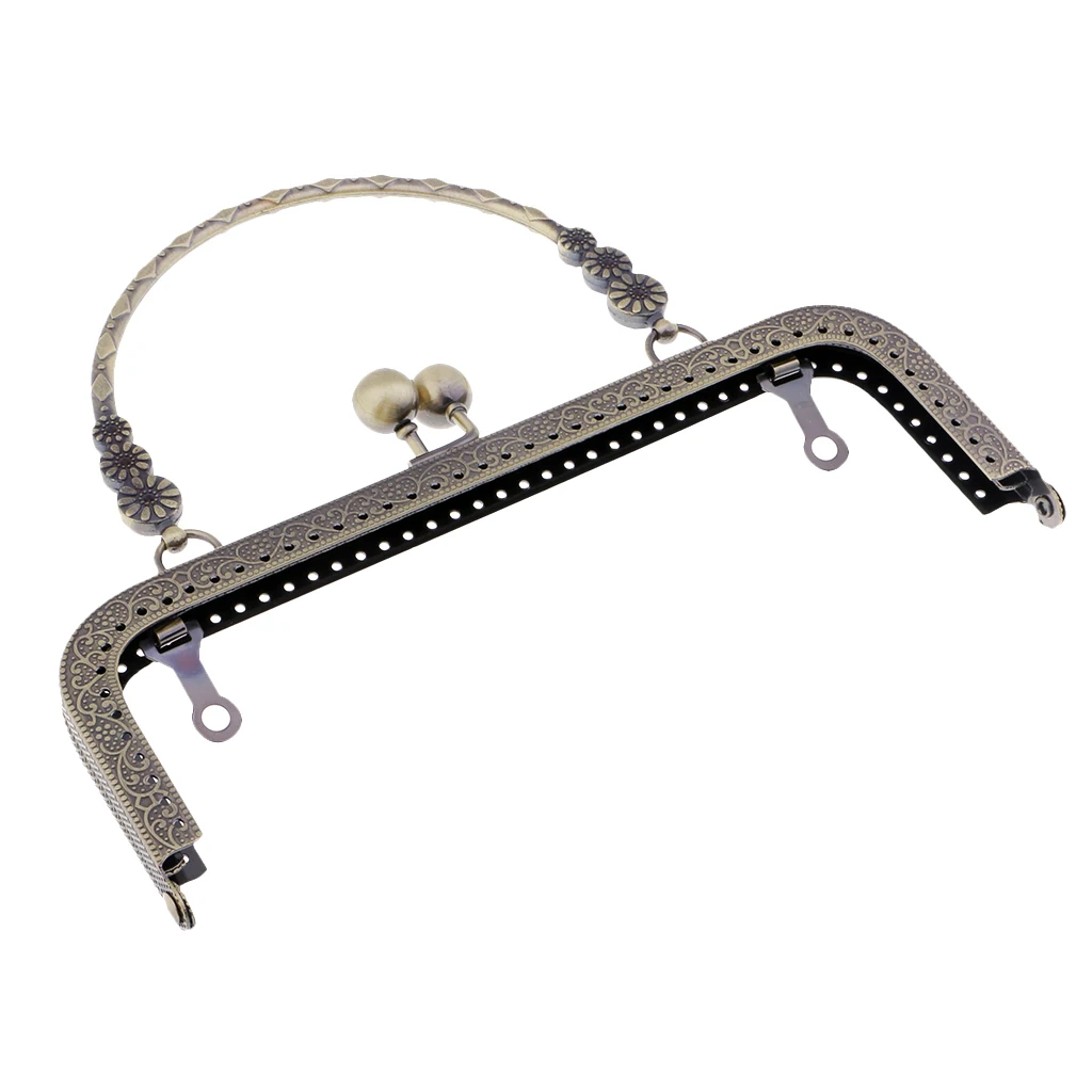 Vintage Square Metal Purse Clasp Frame Handle Sewing Clutch Bags Accessories Making Kiss Clasp Lock for Bag