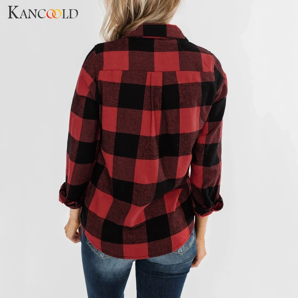 KANCOOLD пальто женские повседневные толстовки с длинным рукавом на молнии в клетку с карманами пальто на пуговицах Модное новое пальто для женщин 2019NOV26