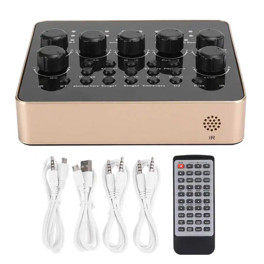 Звуковая карта V10 для трансляции в реальном времени аудиомикшер караоке со