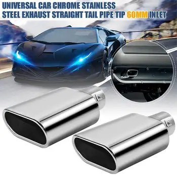 

Universal Car Rear Exhaust Pipe Tail Muffler Tip Chrome Stainless Steel Automobile Muffler Tip Replacement Car Accessories 60mm