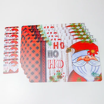 

Kitchen Mats Anti Slip Dishes Coffee Mugs Place&Coasters Christmas Santa