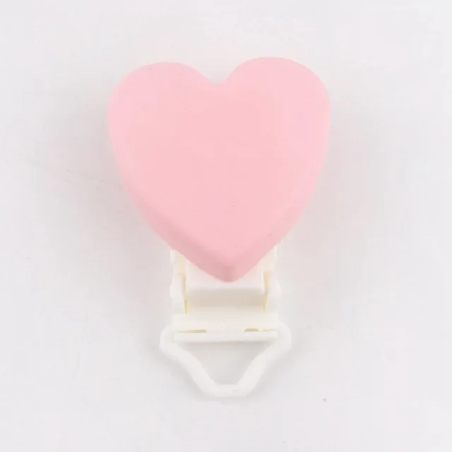 pink heart Let's Make/детский Прорезыватель для зубов, 1 шт., соска с бабочкой, зажим из нержавеющей стали, пищевой силикон, прорезыватель, сделай сам, соска, цепь, прорезыватель, игрушки - Цвет: pink heart